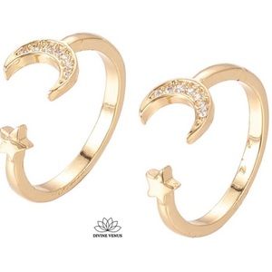 Moon Star Ring | 18K Gold Plated Brass🌙 ⭐️